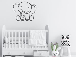 Olifant vinyl sticker kinderkamer | Muur-, raam- & deurdecoratie