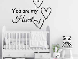 You are my heart sticker met 3 hartjes | Vinyl muur-, raam- & deursticker