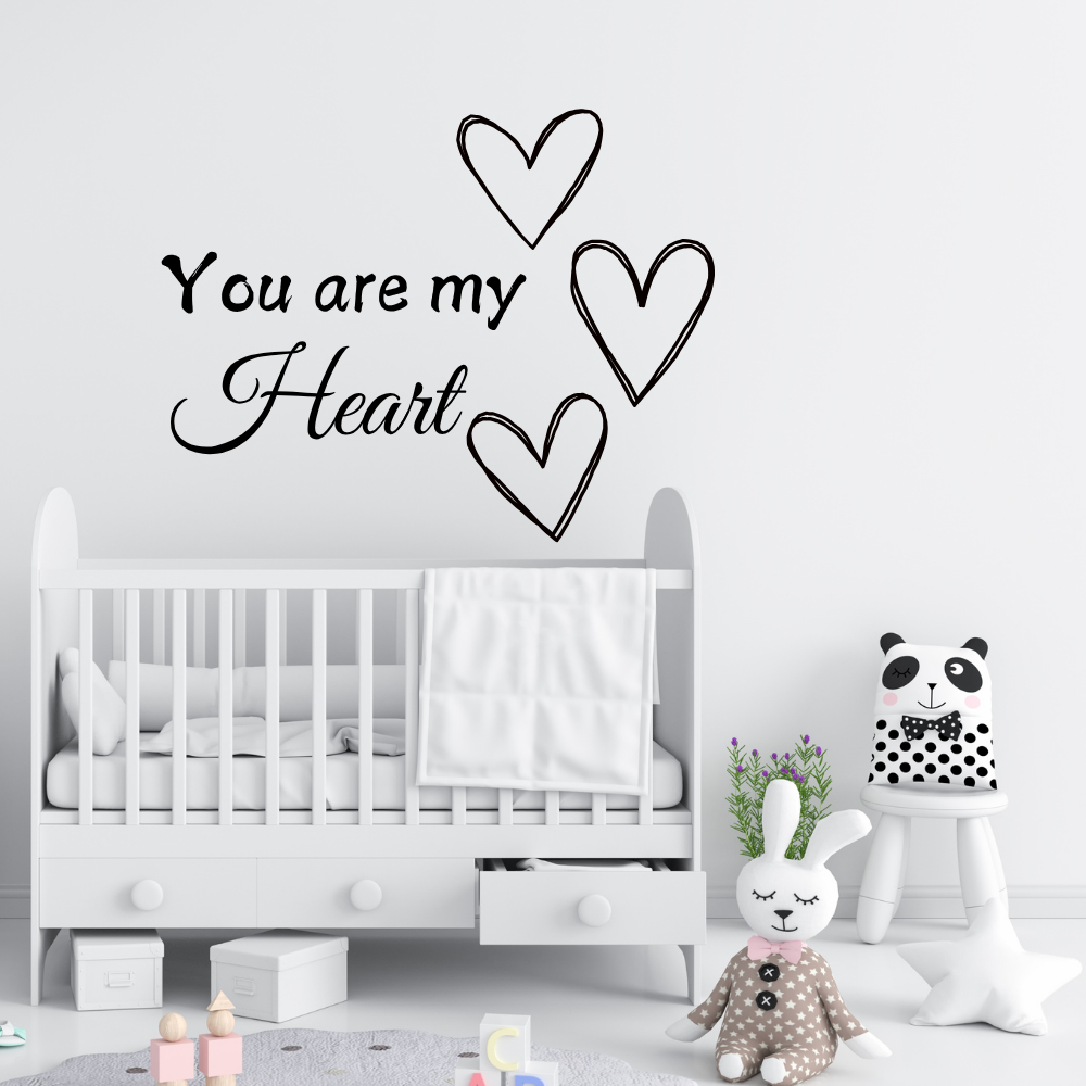 You are my heart sticker met 3 hartjes | Vinyl muur-, raam- & deursticker