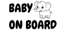 Baby on board- Olifant
